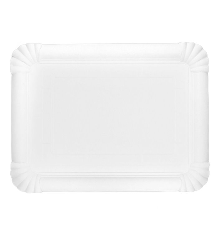 Bandeja de Cartão Rectangular Branca 18x24 cm (100 Uds)