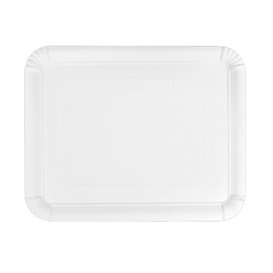 Bandeja de Cartão Rectangular Branca 22x28 cm (100 Uds)