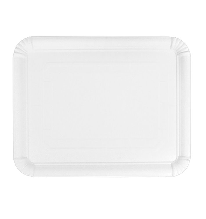 Bandeja de Cartão Rectangular Branca 22x28 cm (100 Uds) Bandeja de Cartão Rectangular Branca 22x28 cm (100 Uds)