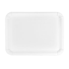 Bandeja de Cartão Rectangular Branca 25x34 cm (100 Uds)