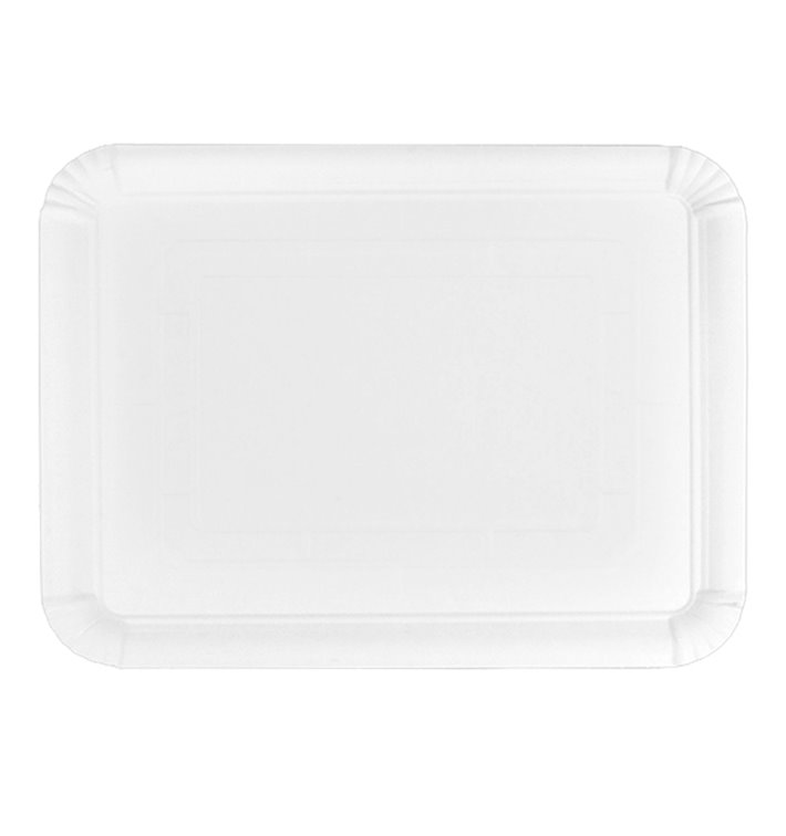 Bandeja de Cartão Rectangular Branca 25x34 cm (100 Uds) Bandeja de Cartão Rectangular Branca 25x34 cm (100 Uds)