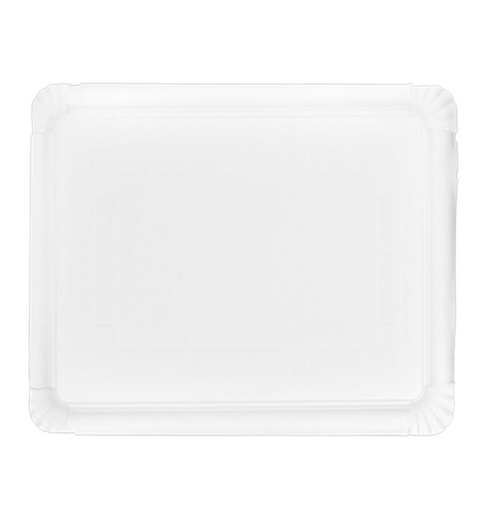 Bandeja de Cartão Rectangular Branca 31x38 cm (50 Uds) Bandeja de Cartão Rectangular Branca 31x38 cm (50 Uds)