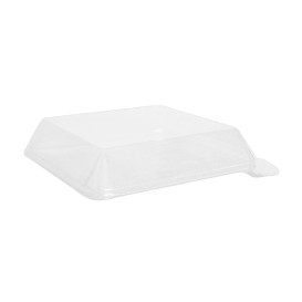 Tampa Plastico PET Transparente 14,1x14,1cm (100 Uds)