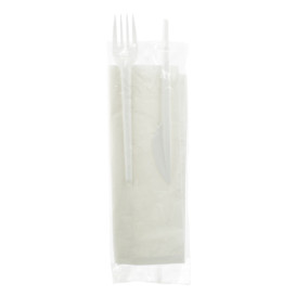 Conjunto Talheres Garfo, Faca e Guardanapo (500 Uds)