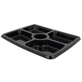 Bandeja Plastico 5C. Retang. Preto 316x265x30mm (50 Uds)