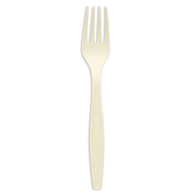Garfo em Amido de Milho CPLA Branco 17,5cm (50 Uds)
