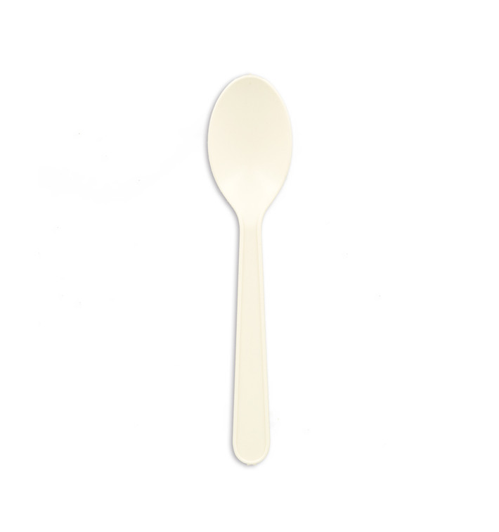 Colher de Chá em Amido de Milho CPLA Branco 12,5cm (50 Uds) Colher de Chá em Amido de Milho CPLA Branco 12,5cm (50 Uds)
