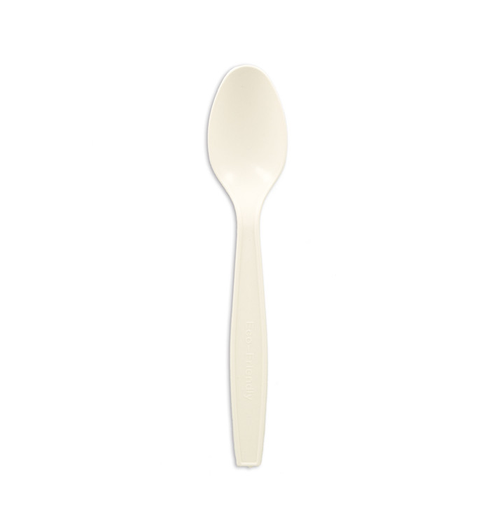 Colher em Amido de Milho CPLA Branco 16cm (50 Uds) Colher em Amido de Milho CPLA Branco 16cm (50 Uds)