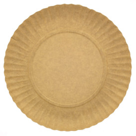 Prato de Cartão Redondo Kraft 250 mm 255g/m2 (100 Uds)