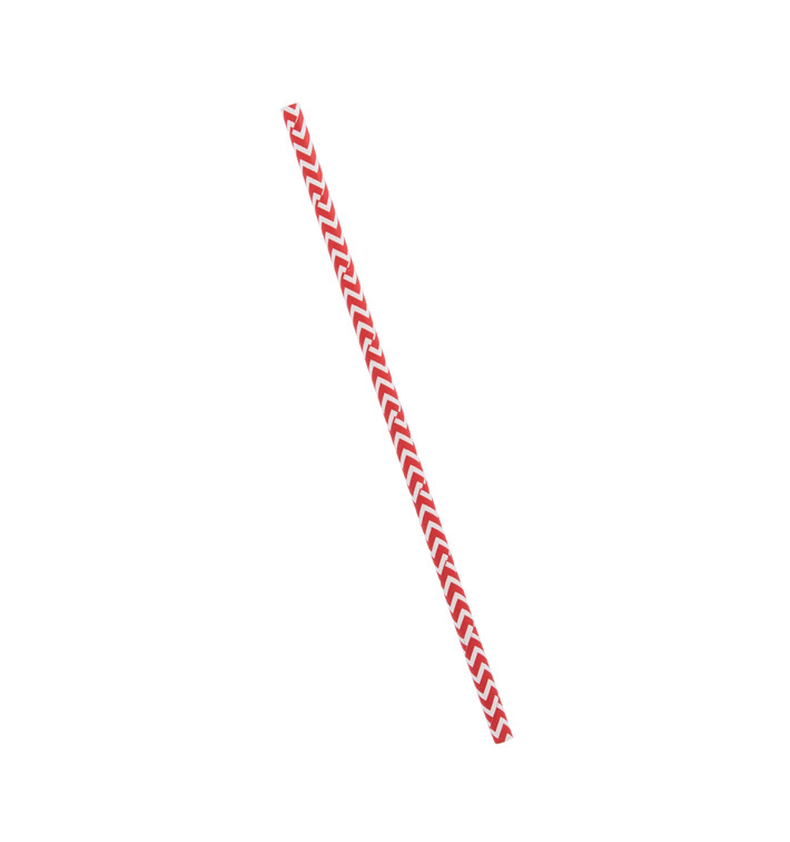 Palhinha Direita Papel Vermelho Branco Ø6mm 20cm (6000 Uds) Palhinha Direita Papel Vermelho Branco Ø6mm 20cm (6000 Uds)