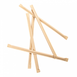 Palhinha Direita Embalada Papel Kraft Ø6mm 20cm (100 Uds)