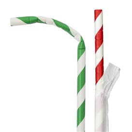 Palhinha Flexíve Papel Embalada Sortido Ø6mm 230mm (6000 Uds)