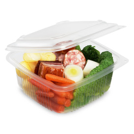 Embalagem Bisagra PP Transparente 830ml 158x155mm (50 Uds)