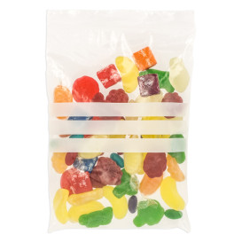 Saco Polietileno Fecho zip e Banda Escrever 10x15cm G200 (100 Uds)