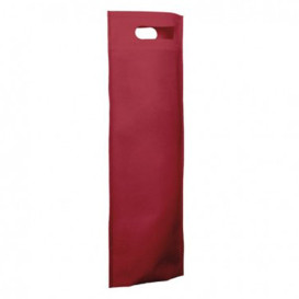 Saco Não Tecido para Garrafa de Vinho Bordô 17+10x40cm (25 Uds)
