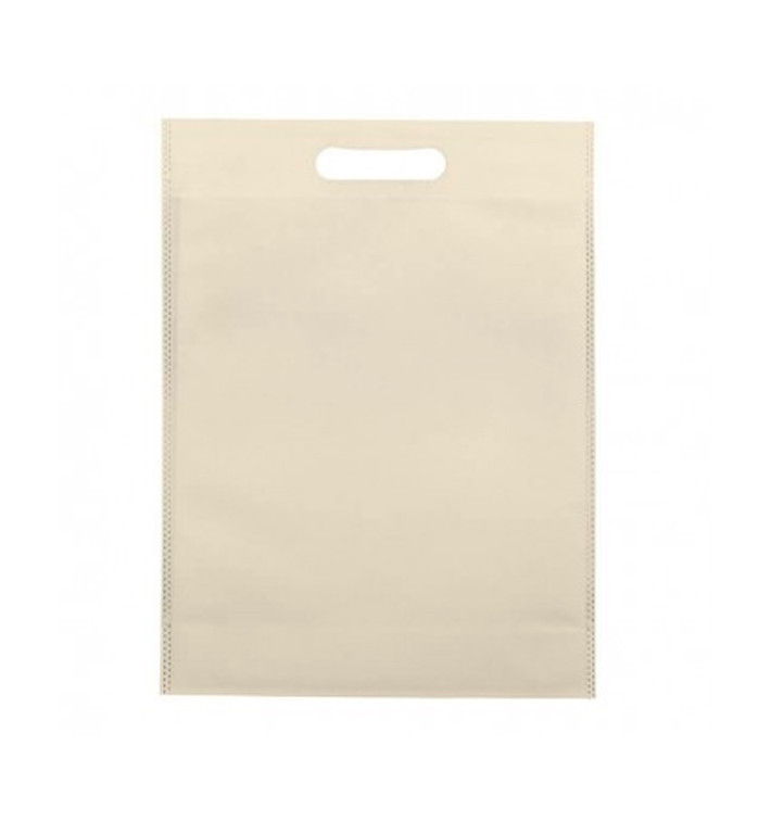 Saco Não Tecido com Asas Vazadas Creme 30+10x40cm (200 Uds) Saco Não Tecido com Asas Vazadas Creme 30+10x40cm (200 Uds)