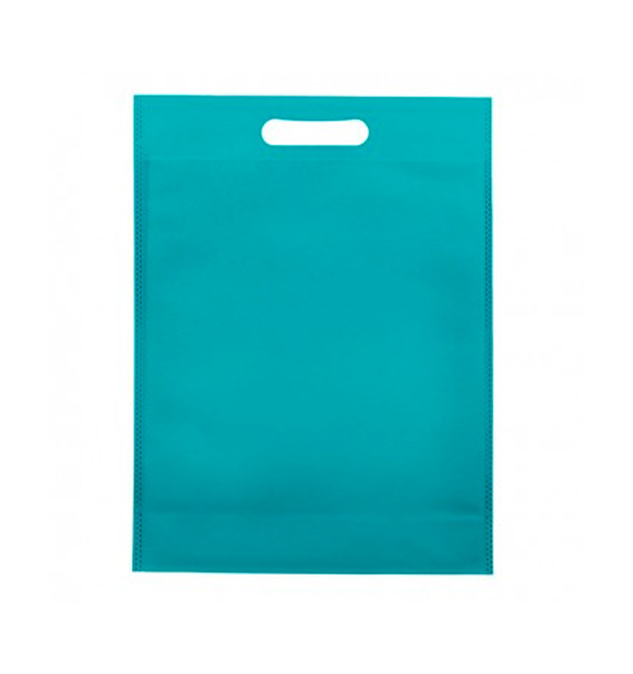 Saco Não Tecido com Asas Vazadas Água-Marinha 30+10x40cm (200 Uds) Saco Não Tecido com Asas Vazadas Água-Marinha 30+10x40cm (200 Uds)