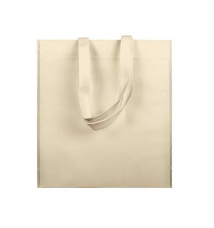 Saco Não Tecido com Asas Longas Creme 38x42cm (200 Uds) Saco Não Tecido com Asas Longas Creme 38x42cm (200 Uds)