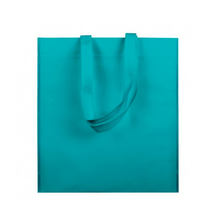 Saco Não Tecido com Asas Longas Água-Marinha 38x42cm (25 Uds) Saco Não Tecido com Asas Longas Água-Marinha 38x42cm (25 Uds)