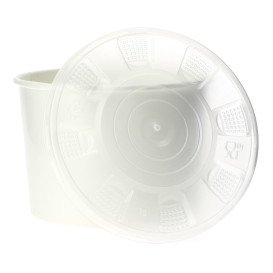 Taça de Cartão Branco com Tampa PP 736ml (250 Uds)