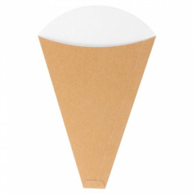 Cone de Carton Kraft "Crêpes" 12x2,5x19cm 300g/m2 (100 Uds)