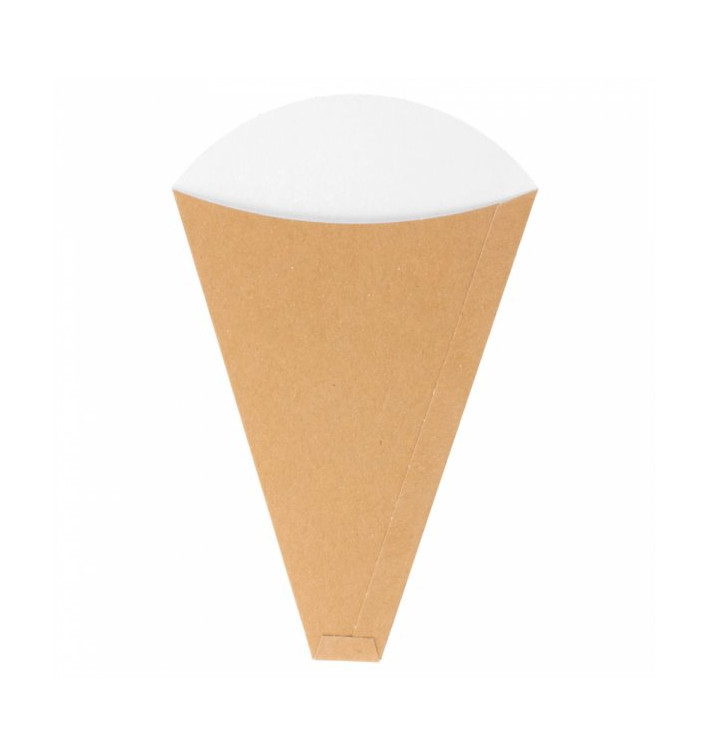 Cone de Carton Kraft "Crêpes" 12x2,5x19cm 300g/m2 (100 Uds)