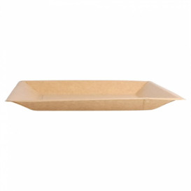 Prato de Papel Biocoated Natural Quadrado 23cm (20 Uds)