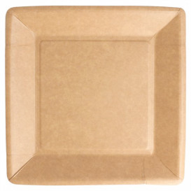 Prato de Papel Biocoated Natural Quadrado 18cm (20 Uds)