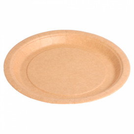 Prato de Papel Biocoated Natural Ø18 cm (20 Uds)