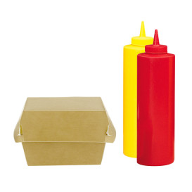 Frascos para Molhos Plastico Rojo 720ml (6 Uds)