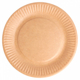Prato de Papel Biocoated Natural Relevo Ø18 cm (20 Uds)