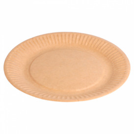 Prato de Papel Biocoated Natural Relevo Ø18 cm (20 Uds)