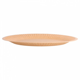 Prato de Papel Biocoated Natural Relevo Ø18 cm (400 Uds)