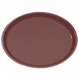 Bandeja PP Oval Anti Deslizante Marrom 67,0x55,5cm (6 Uds)