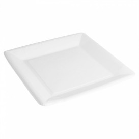 Prato de Papel Biocoated Branco Quadrado 18cm (20 Uds)