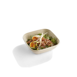 Tigela Cana-de-açúcar PLA 750ml 17x17x5cm (50 Uds)