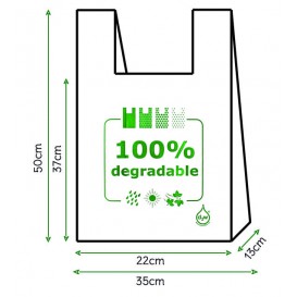 Saco Plastico Alça Biodegradável 100% 35x50cm (100 Uds)
