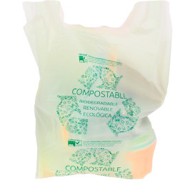 Saco Plastico Alça Biodegradável 100% 40x50cm (100 Uds)