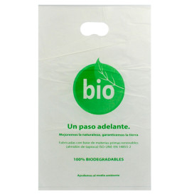 Saco Plastico Asas Vazadas 100% Biodegradável 20x33cm (100 Uds)