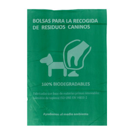 Saco Plastico de excrementos cão 100% bio 18x26cm (100 Uds)