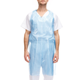 Avental Polietileno 76x120cm 20 Micron Azul (100 Uds)