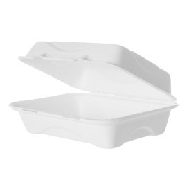 Embalagem Cana-de-açúcar Branco 23x15x7,5cm (50 Uds)