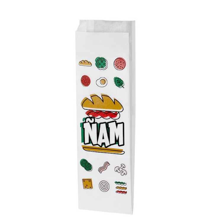Saco Anti-Gordura Sanduíche "Ñam" 10+4x29cm (125 Uds) Saco Anti-Gordura Sanduíche "Ñam" 10+4x29cm (125 Uds)