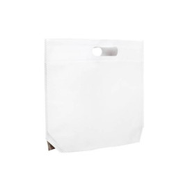 Saco Não Tecido com Asas Vazadas Branco 34+8x26cm (25 Uds)