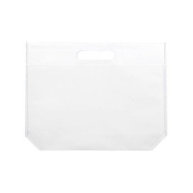 Saco Não Tecido com Asas Vazadas Branco 34+8x26cm (25 Uds)