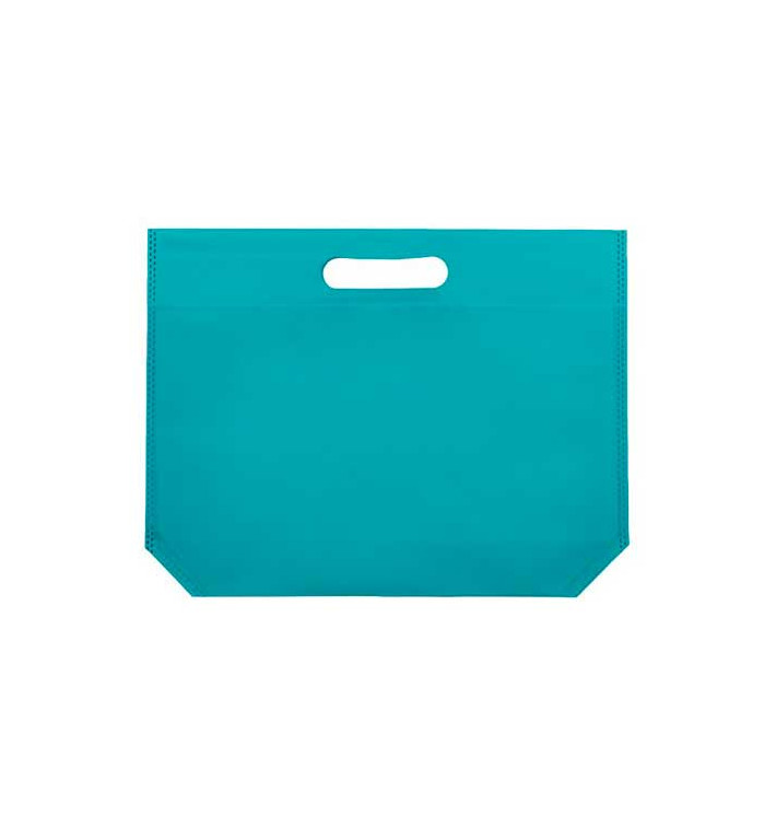 Saco Não Tecido com Asas Vazadas Água-Marinha 34+8x26cm (25 Uds) Saco Não Tecido com Asas Vazadas Água-Marinha 34+8x26cm (25 Uds)
