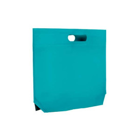 Saco Não Tecido com Asas Vazadas Água-Marinha 34+8x26cm (25 Uds)