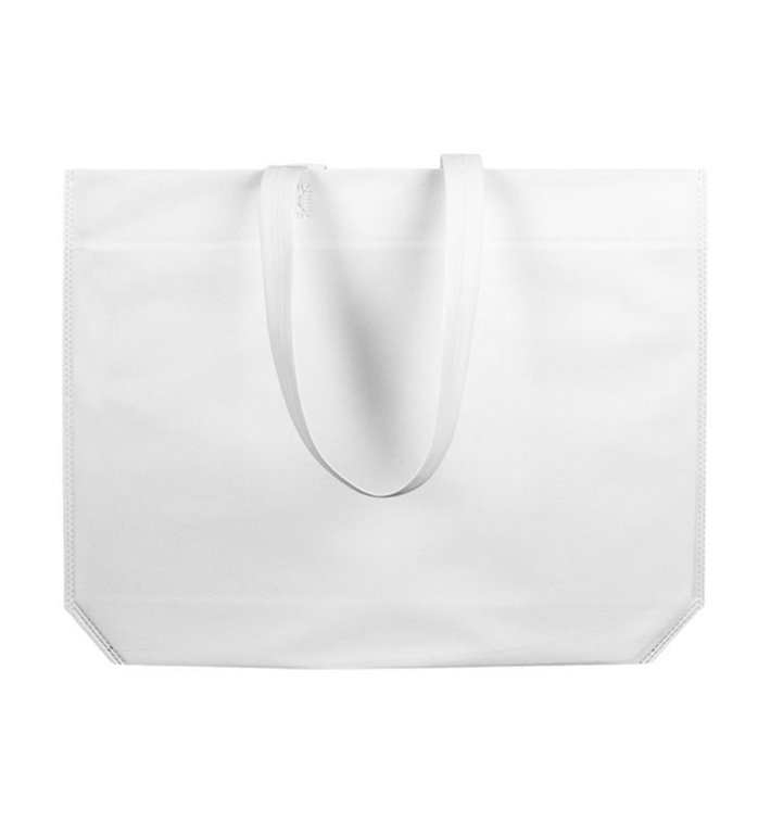 Saco Não Tecido com Asas Longas Branco 48+10x35cm (200 Uds) Saco Não Tecido com Asas Longas Branco 48+10x35cm (200 Uds)