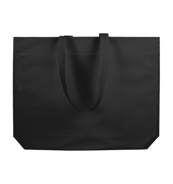 Saco Não Tecido com Asas Longas Preto 48+10x35cm (25 Uds) Saco Não Tecido com Asas Longas Preto 48+10x35cm (25 Uds)