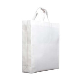 Saco Não Tecido PREMIUM com Asas Curtas Branco 25+10x30cm (25 Uds)